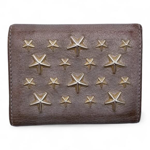 JIMMY CHOO Metallic Leather Gold Stars Tri-Fold Wallet 40718070 - Picture 2 of 12